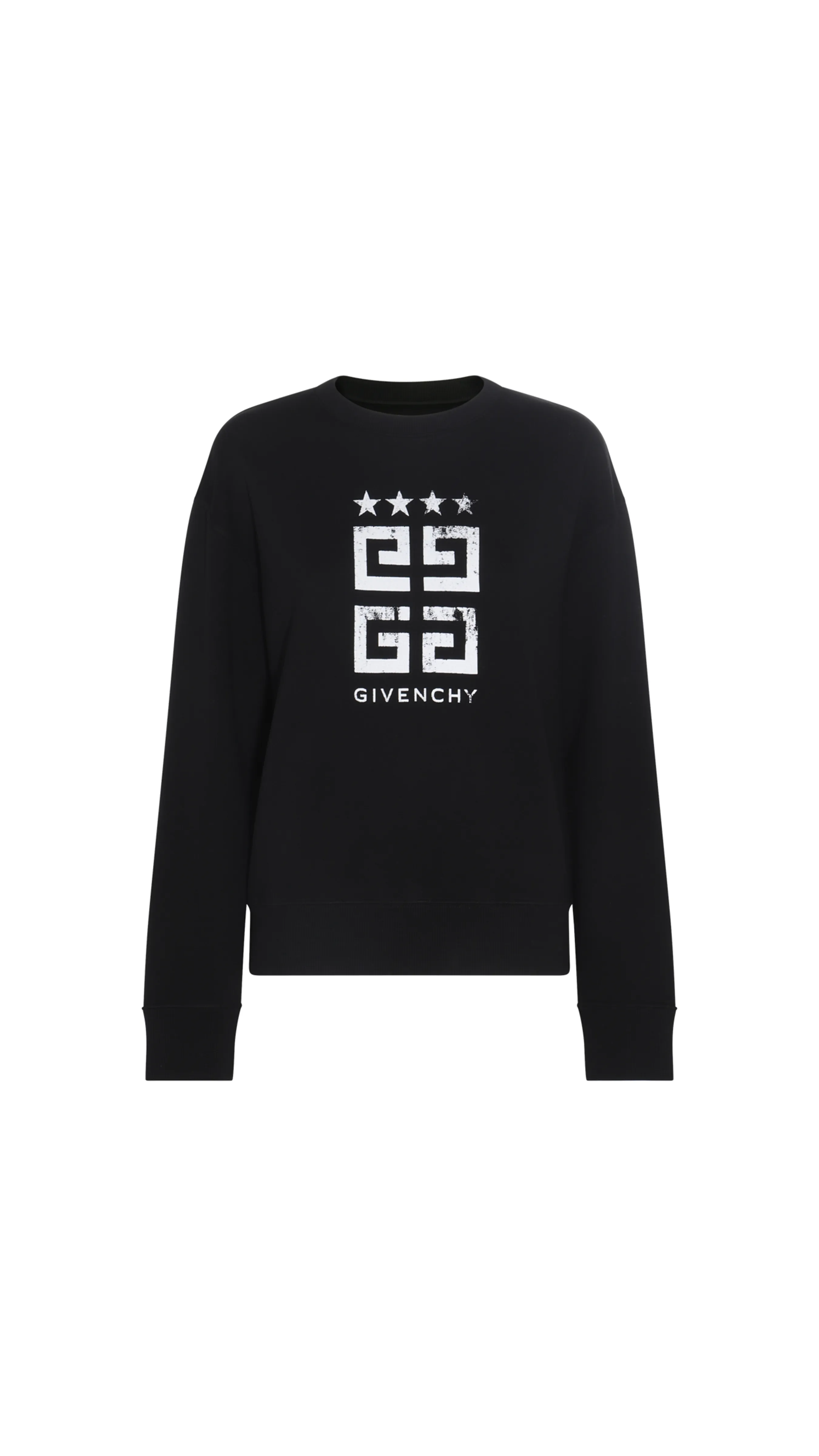 4G Stars Black White Cotton Sweatshirt