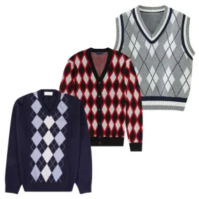 50 argyle knit sweaters