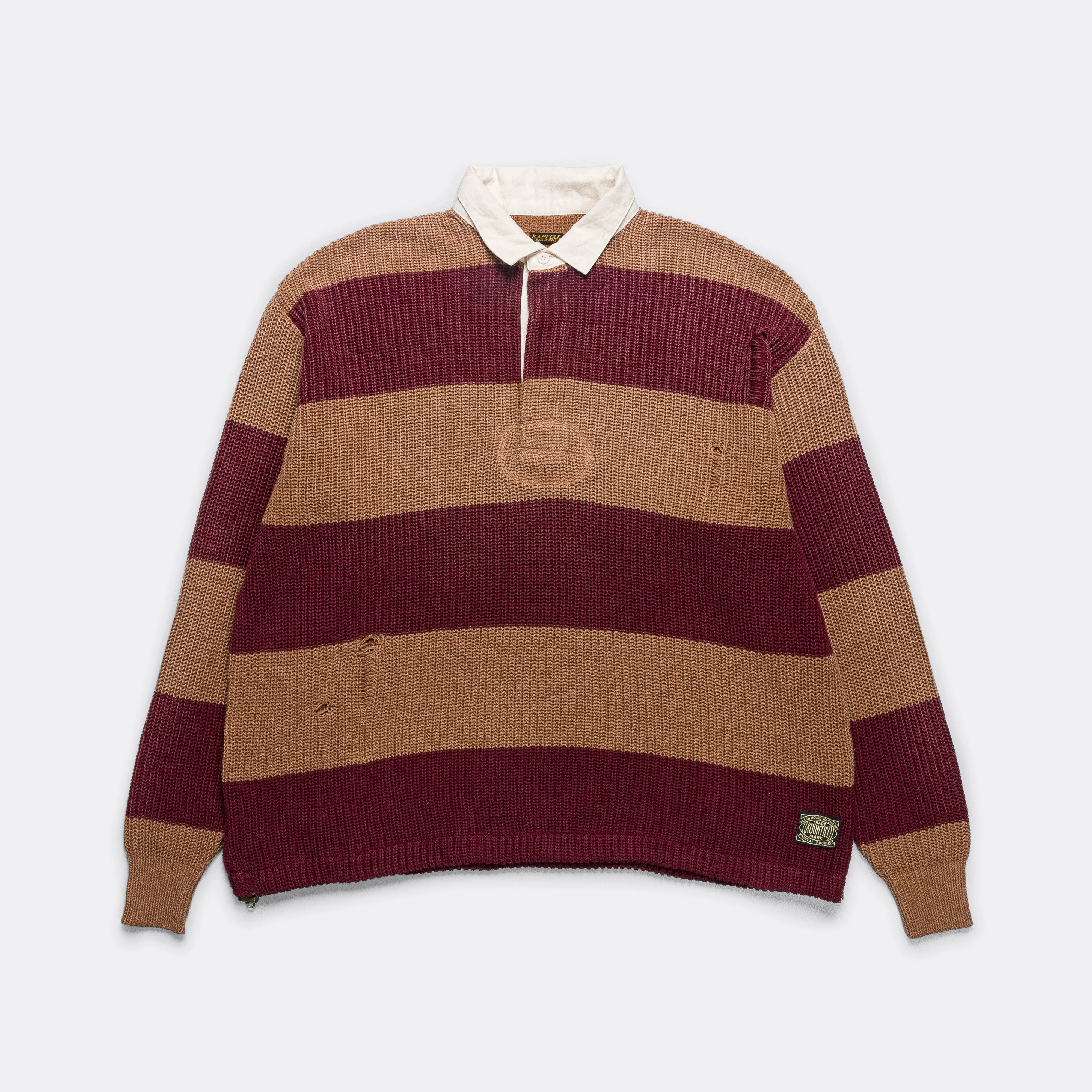 Brown Burgundy 5G Cotton Knit RUGGER Shirt