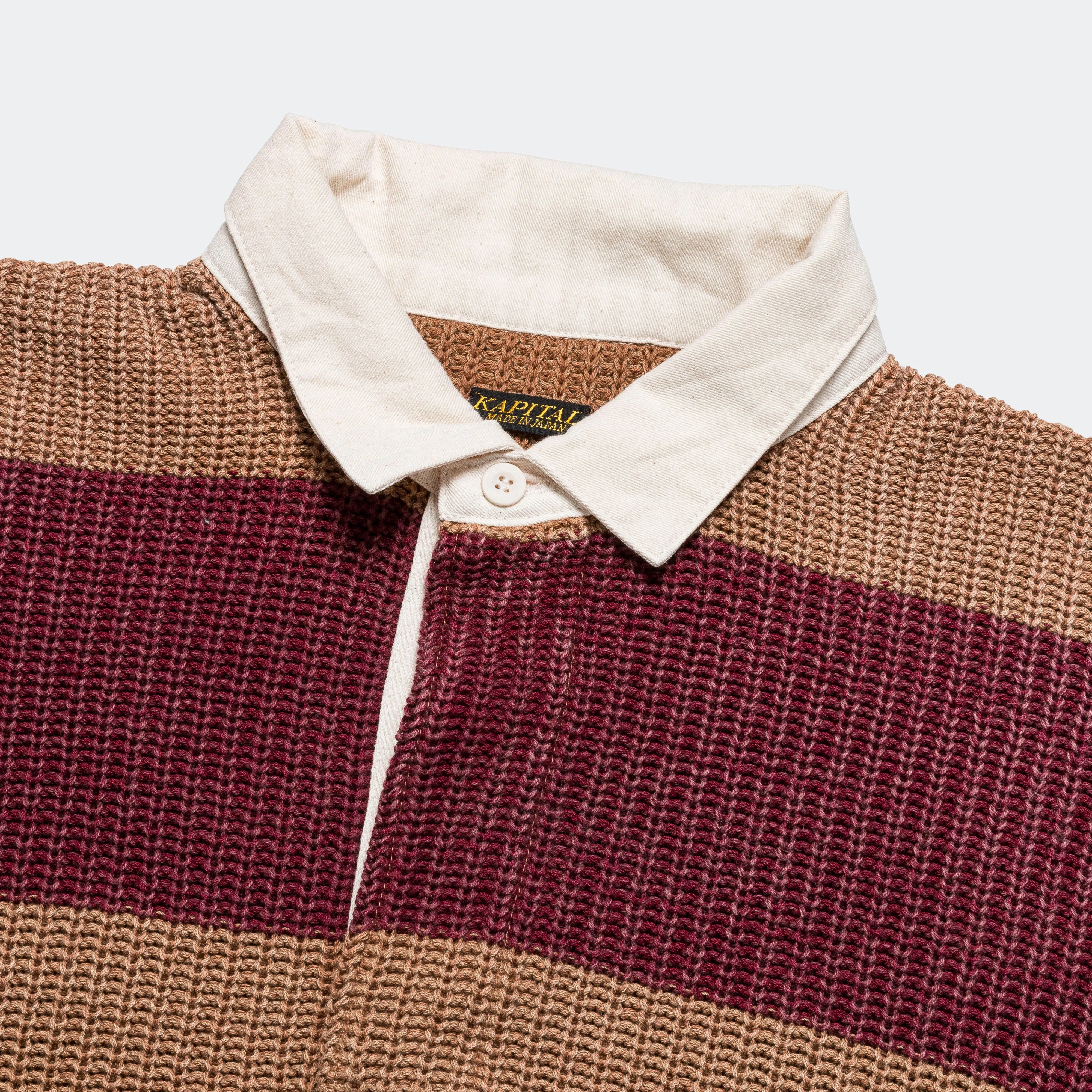 Brown Burgundy 5G Cotton Knit RUGGER Shirt