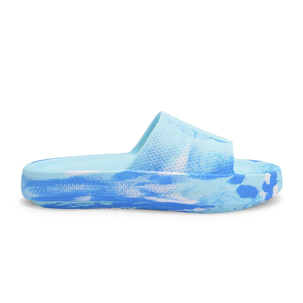 A-HA Casual Blue Slides For Women COMFYWALK5 By Liberty