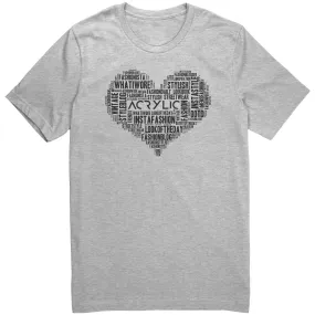 Acrylic Tee with Word Cloud Design