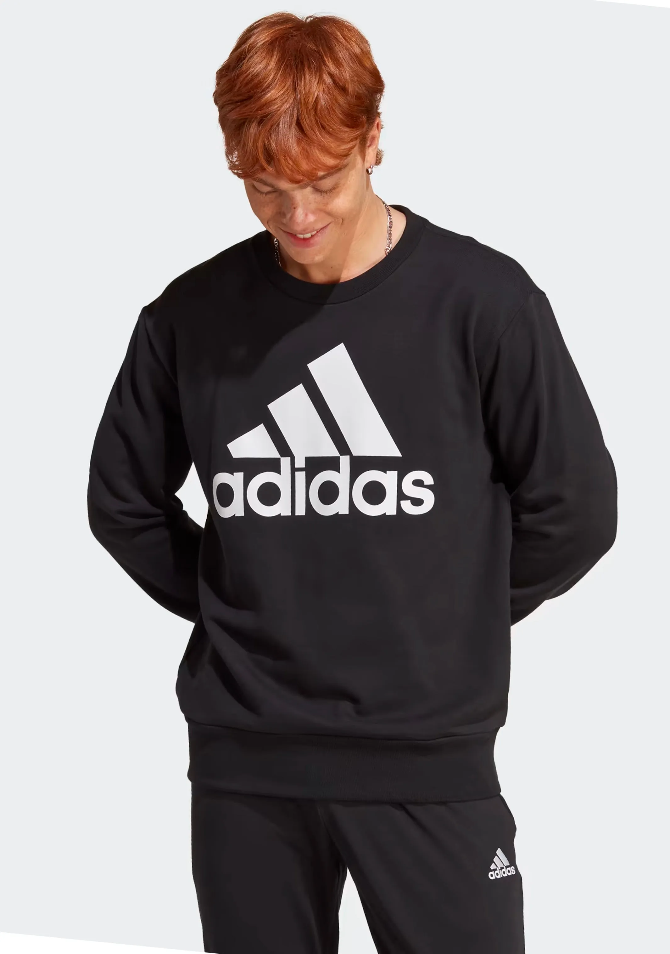 Adidas Big Logo Black Sweatshirt for Men - Style GK9076