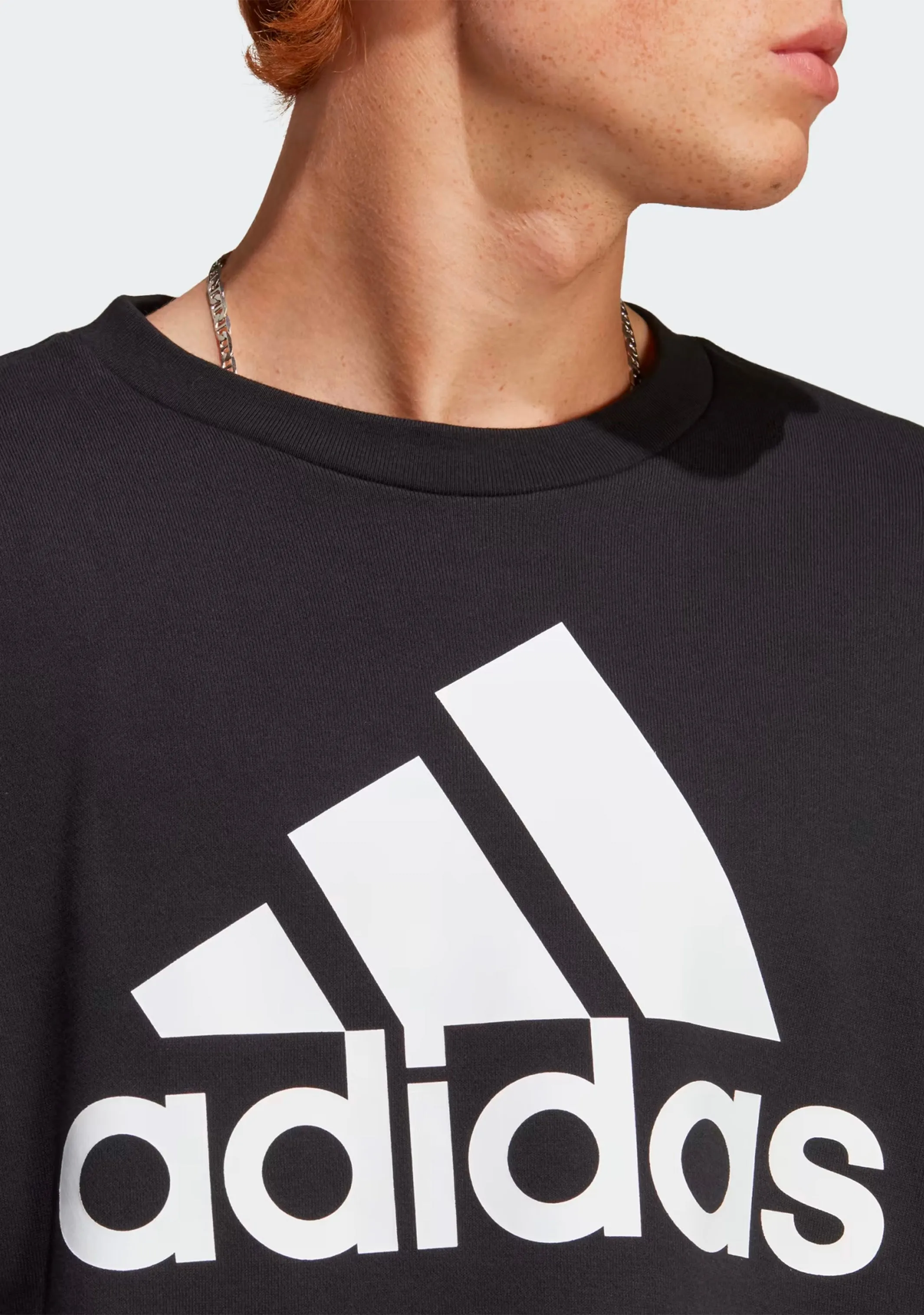 Adidas Big Logo Black Sweatshirt for Men - Style GK9076