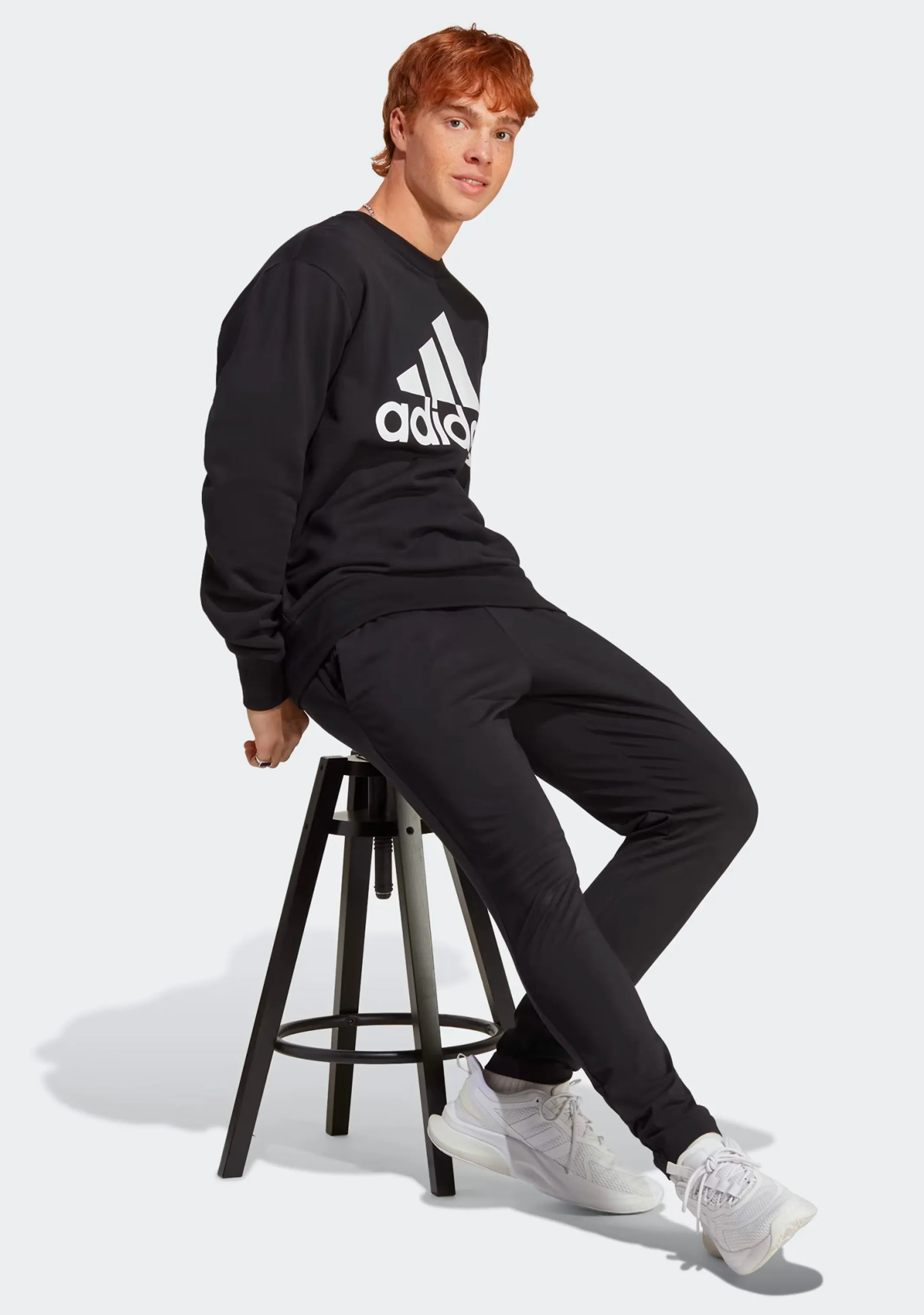 Adidas Big Logo Black Sweatshirt for Men - Style GK9076