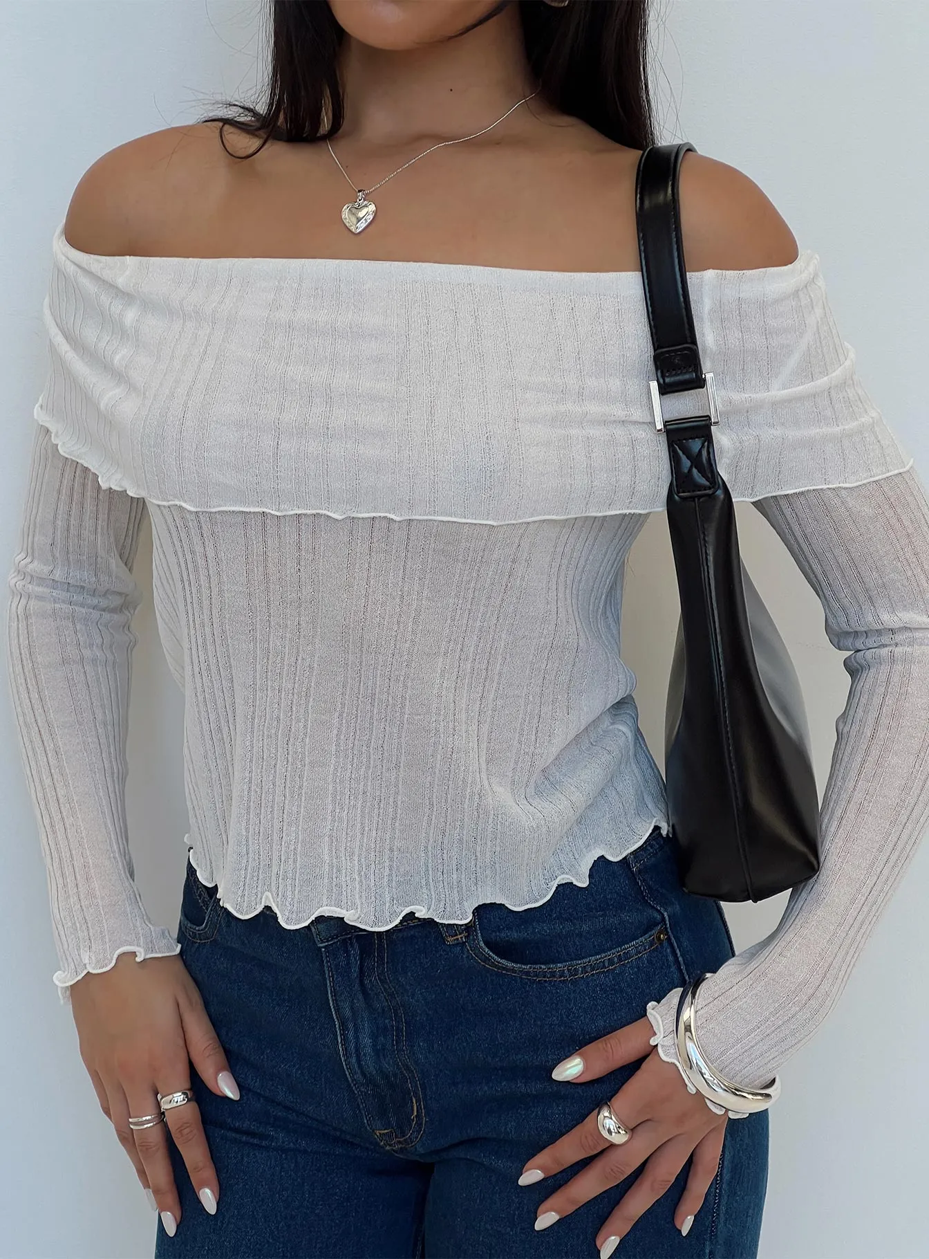 White Off Shoulder Top