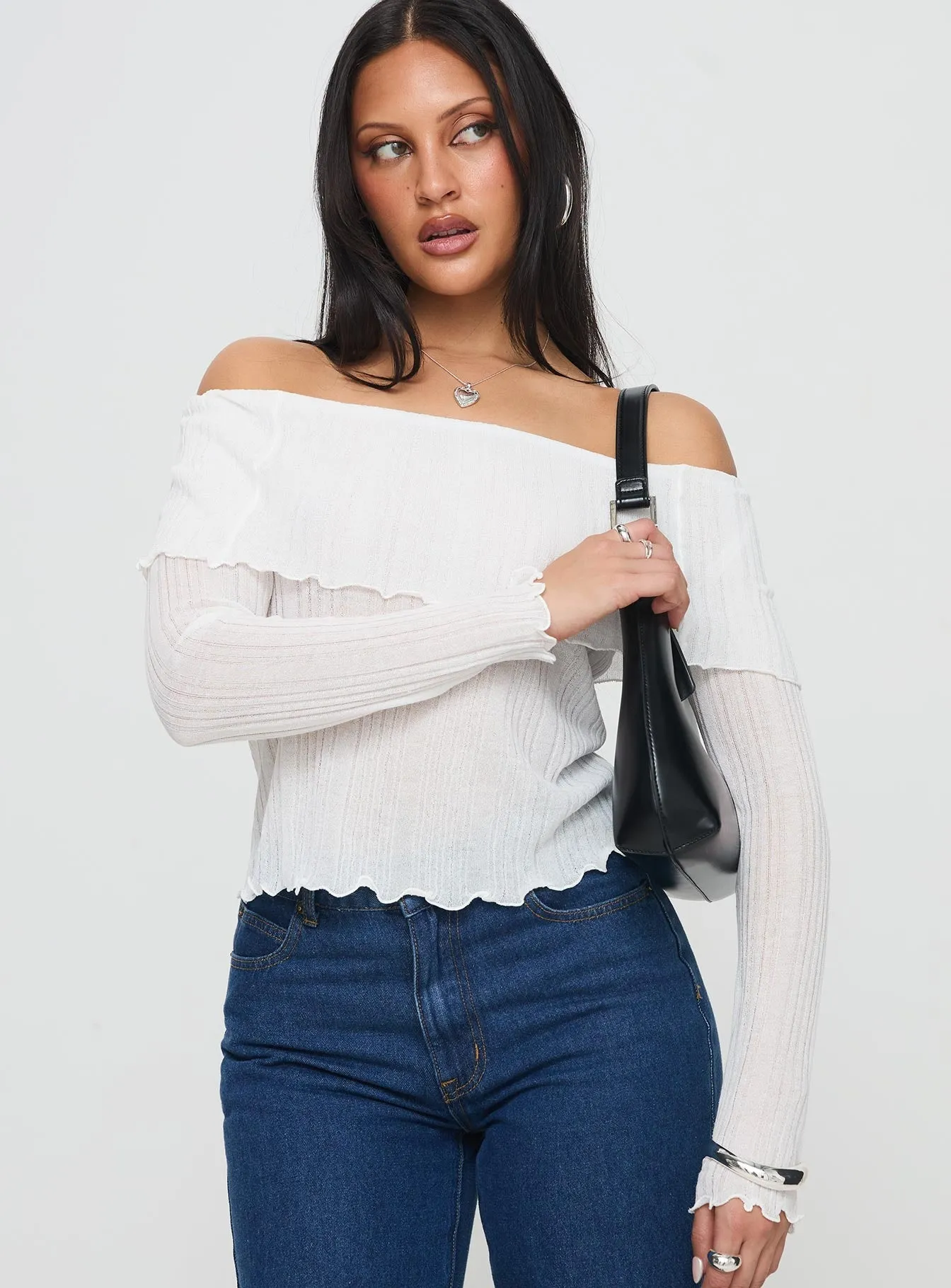 White Off Shoulder Top