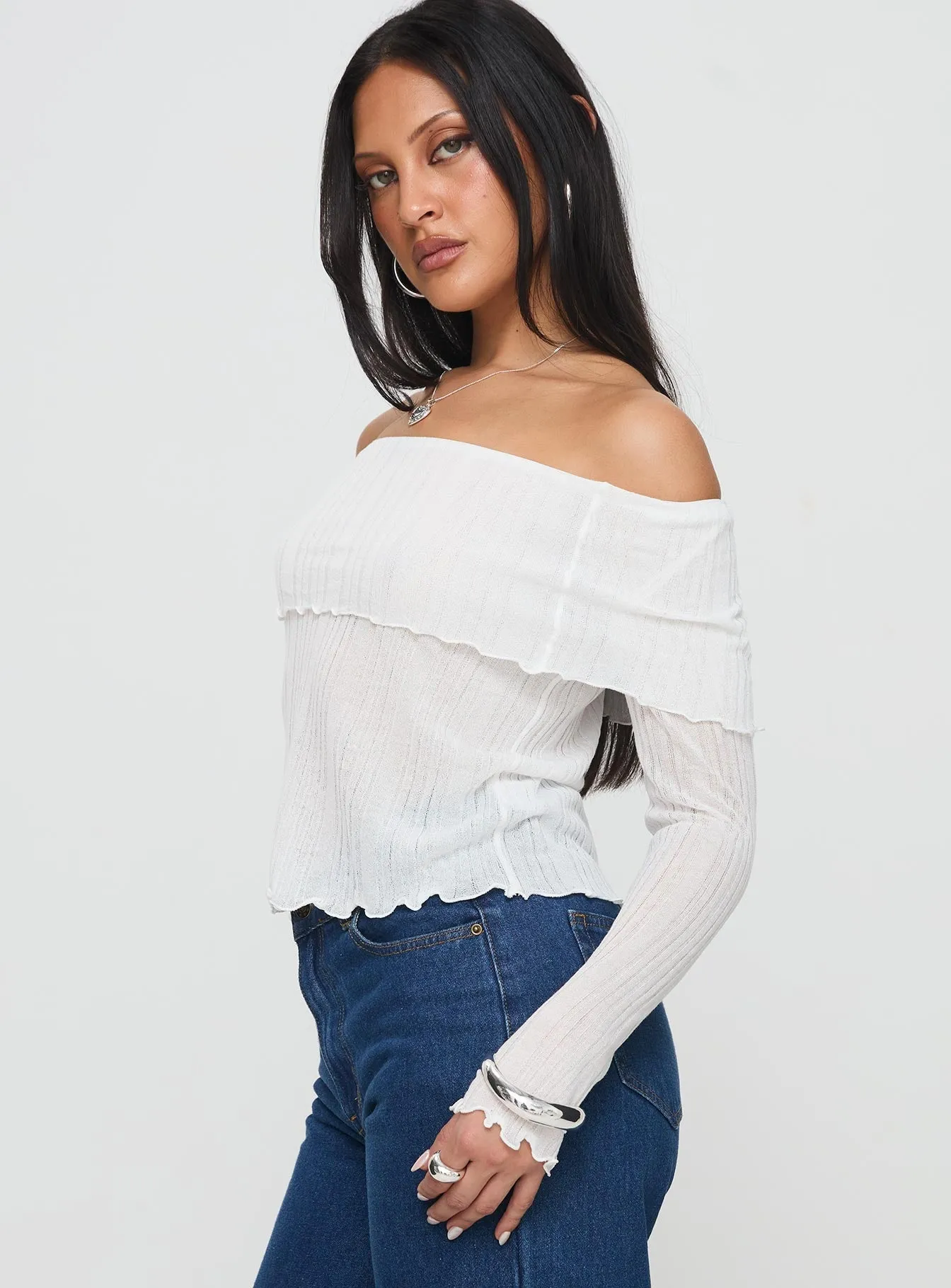 White Off Shoulder Top