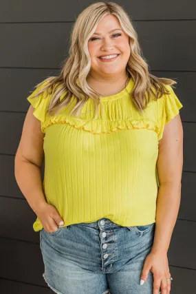 Bright Yellow Knit Ruffle Top That Will Amaze