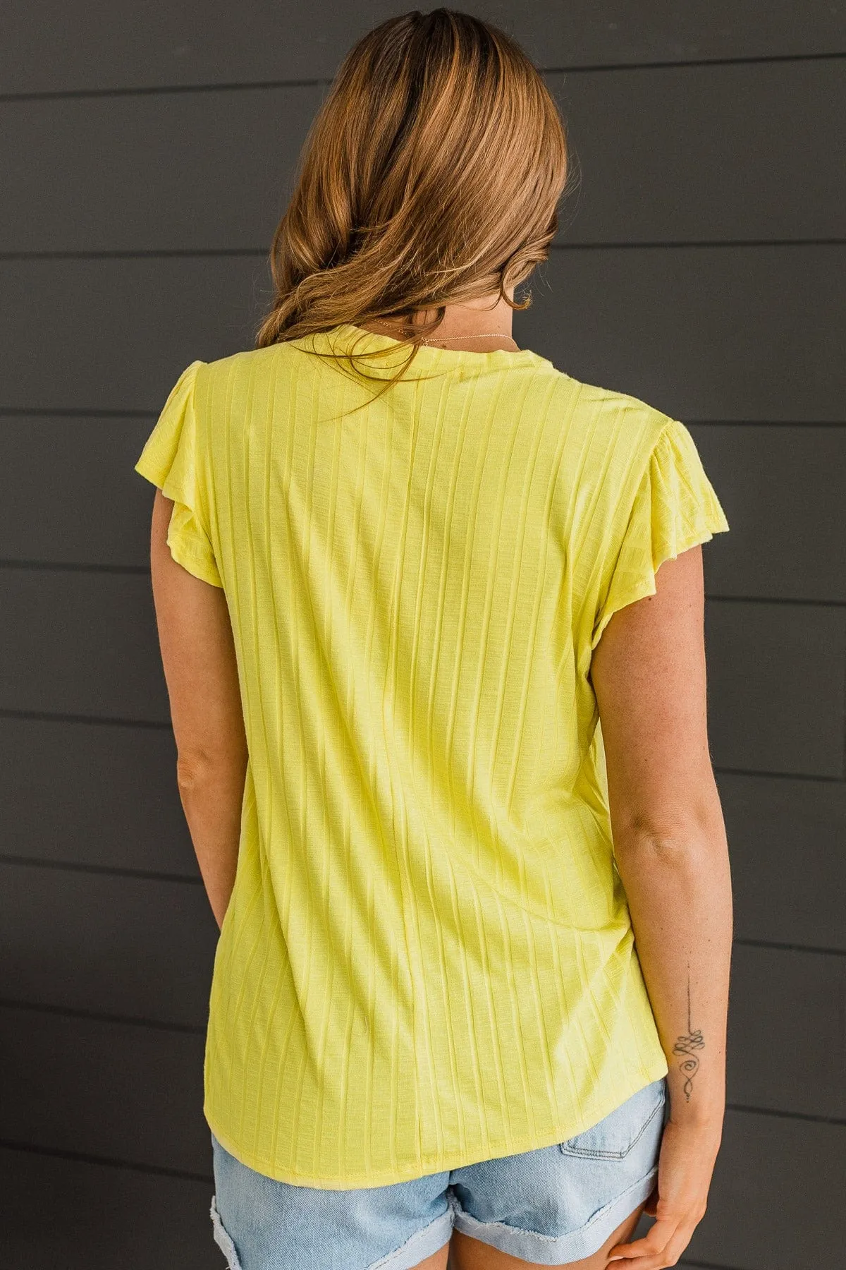 Bright Yellow Knit Ruffle Top That Will Amaze