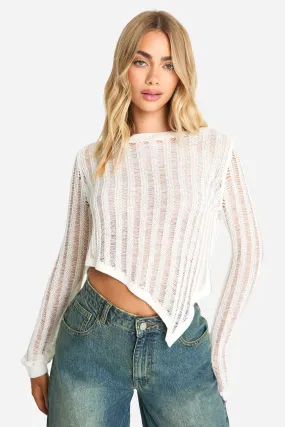 Asymmetric Ladder Jumper - Women's Jumpers & Cardigans | boohoo