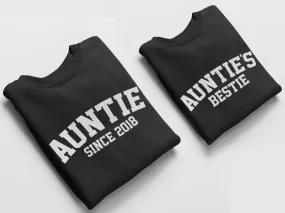 Auntie and Aunties Bestie Jumpers, Matching Jumpers Auntie Gift Aunties Bestie Gift Black