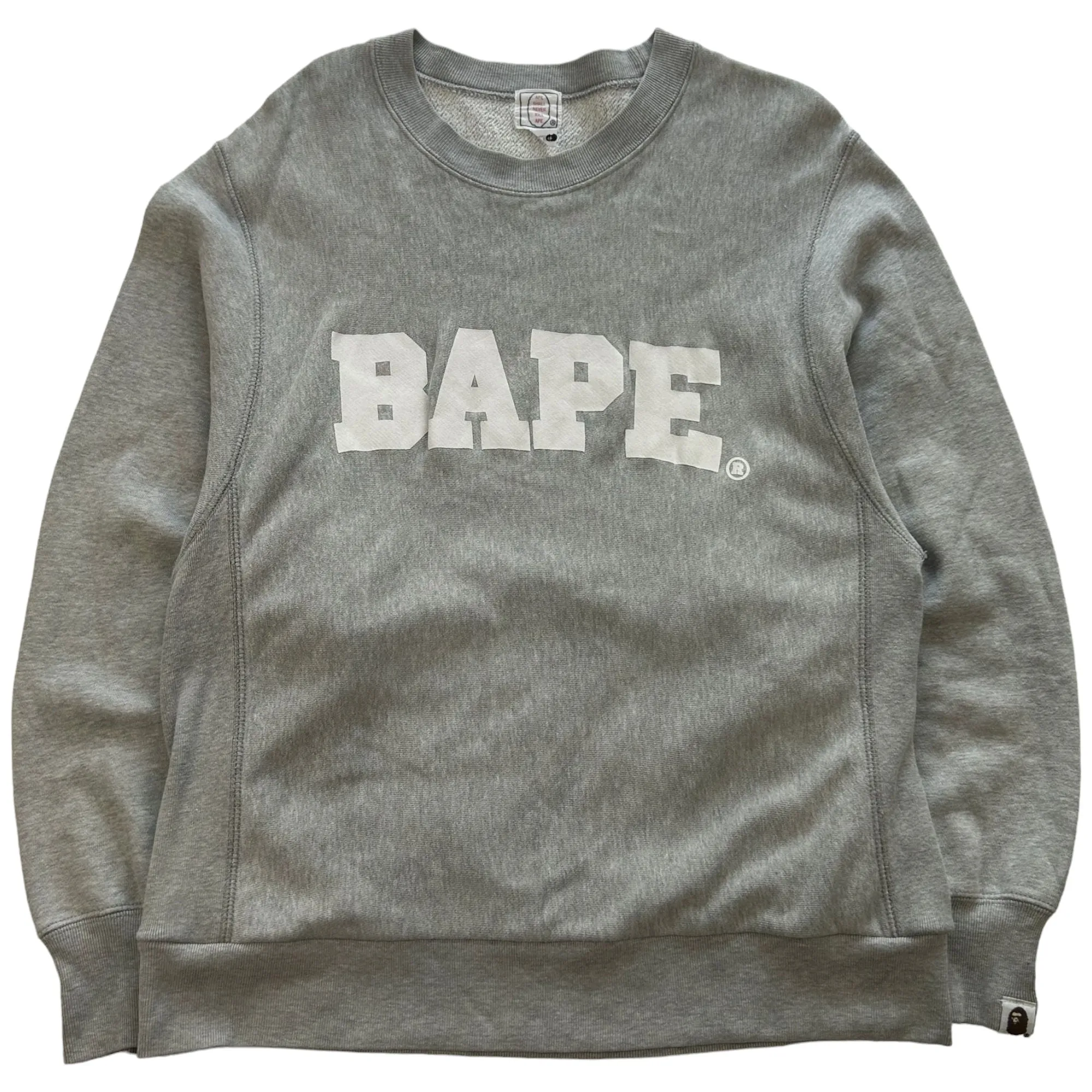 BAPE Grey Logo Crewneck Sweatshirt