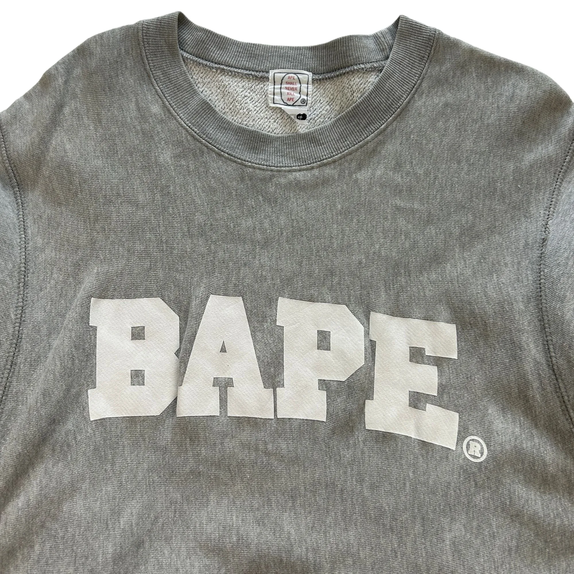 BAPE Grey Logo Crewneck Sweatshirt