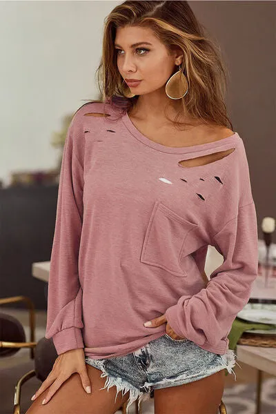 BiBi Long Sleeve Sweatshirt with Ripped Design