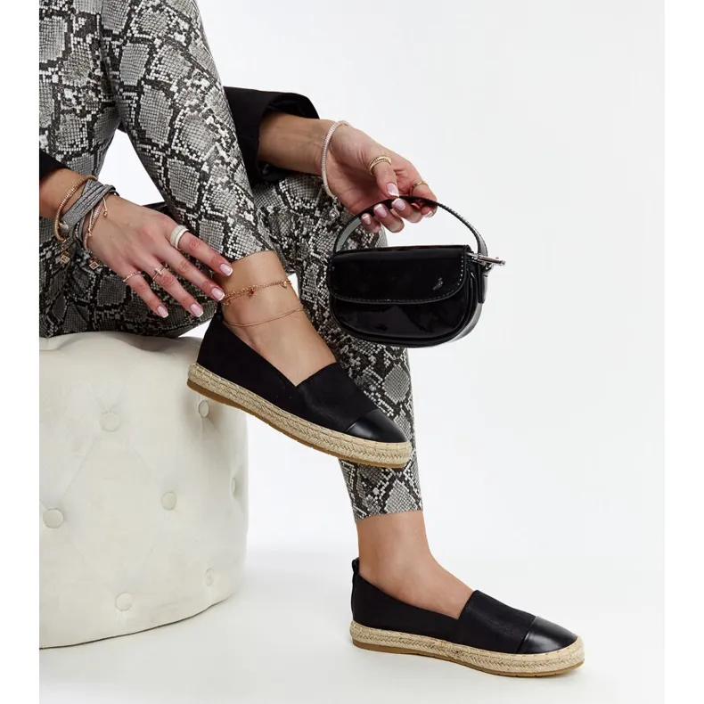 Sleek black Carugo espadrilles