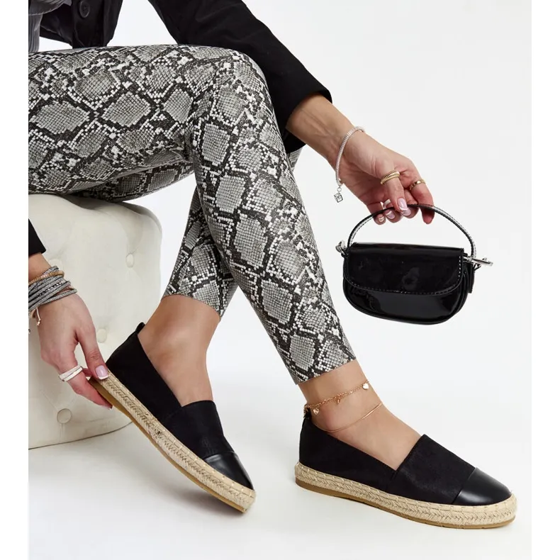 Sleek black Carugo espadrilles