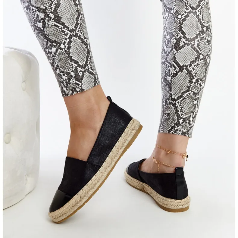 Sleek black Carugo espadrilles