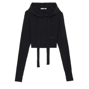 Black Crop Sweatshirt for Women