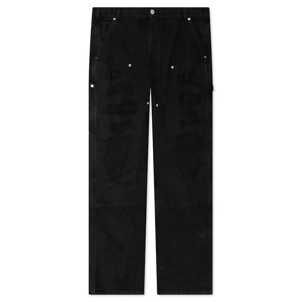 Black Distressed Carpenter Pants