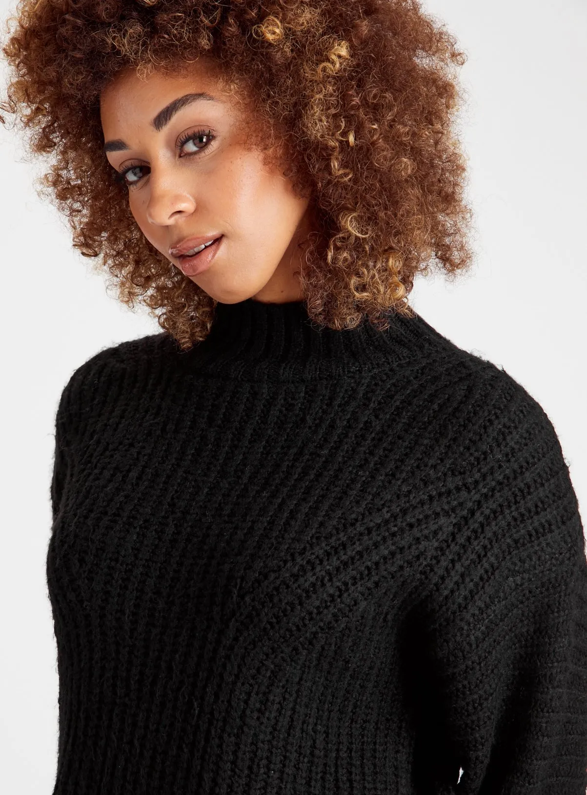 Black Longline Knitted Jumper 22 for Women | Shop Jumpers at Tu Clothing