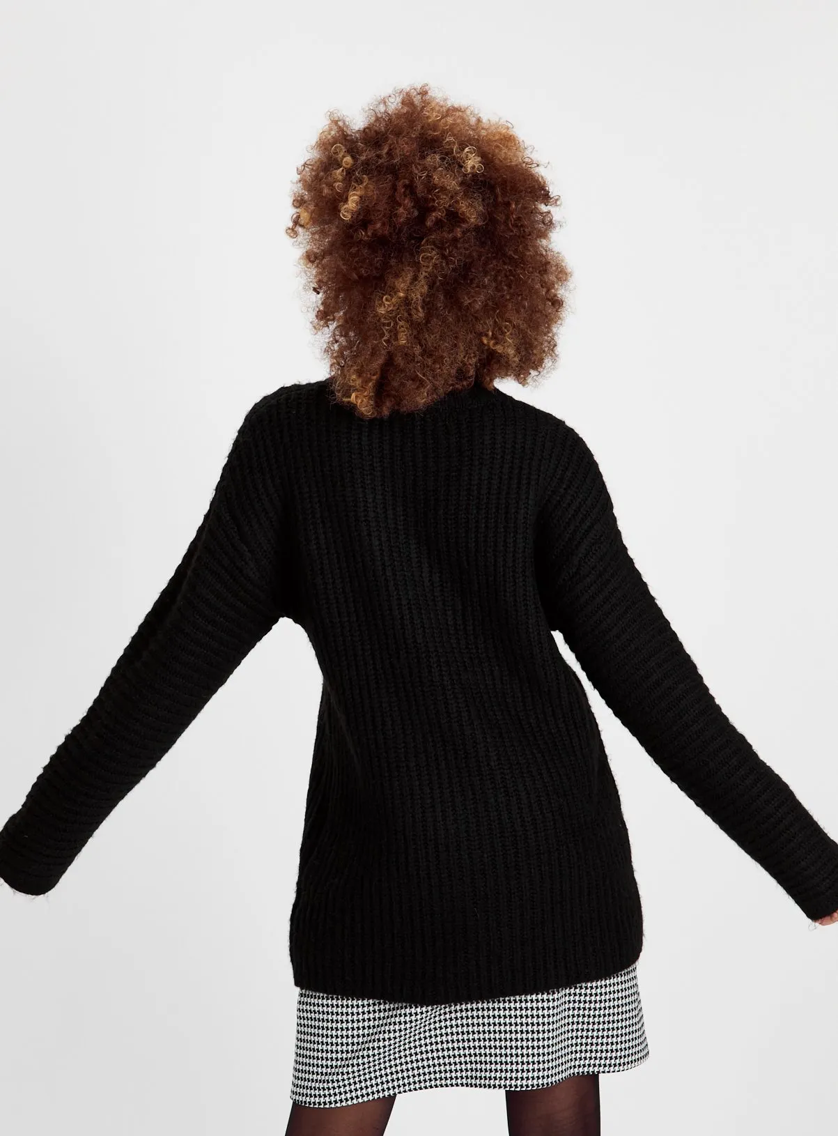 Black Longline Knitted Jumper 22 for Women | Shop Jumpers at Tu Clothing