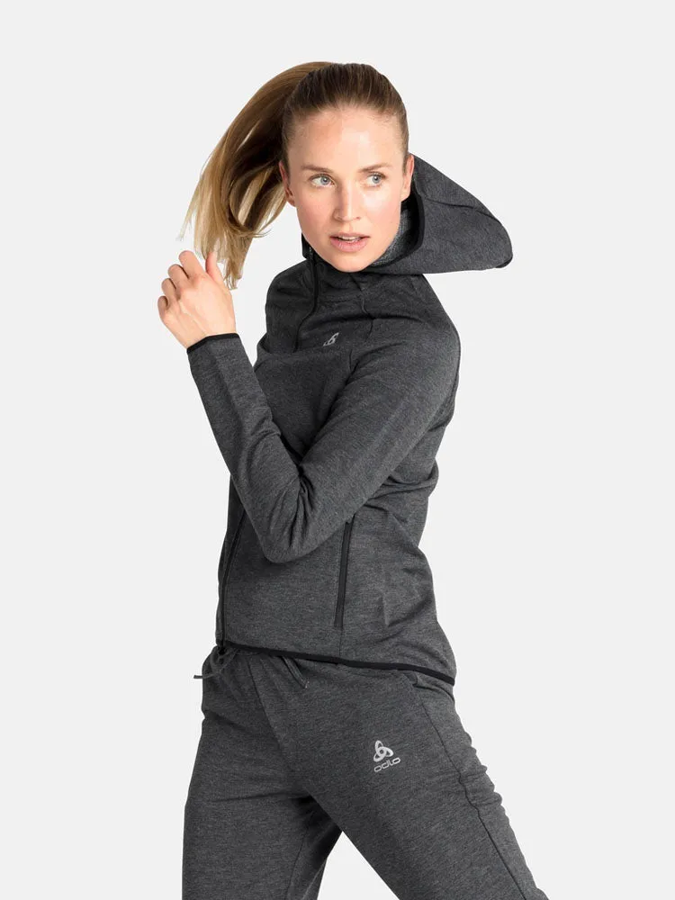 Black Melange Run Easy 365 Mid Layer Hood