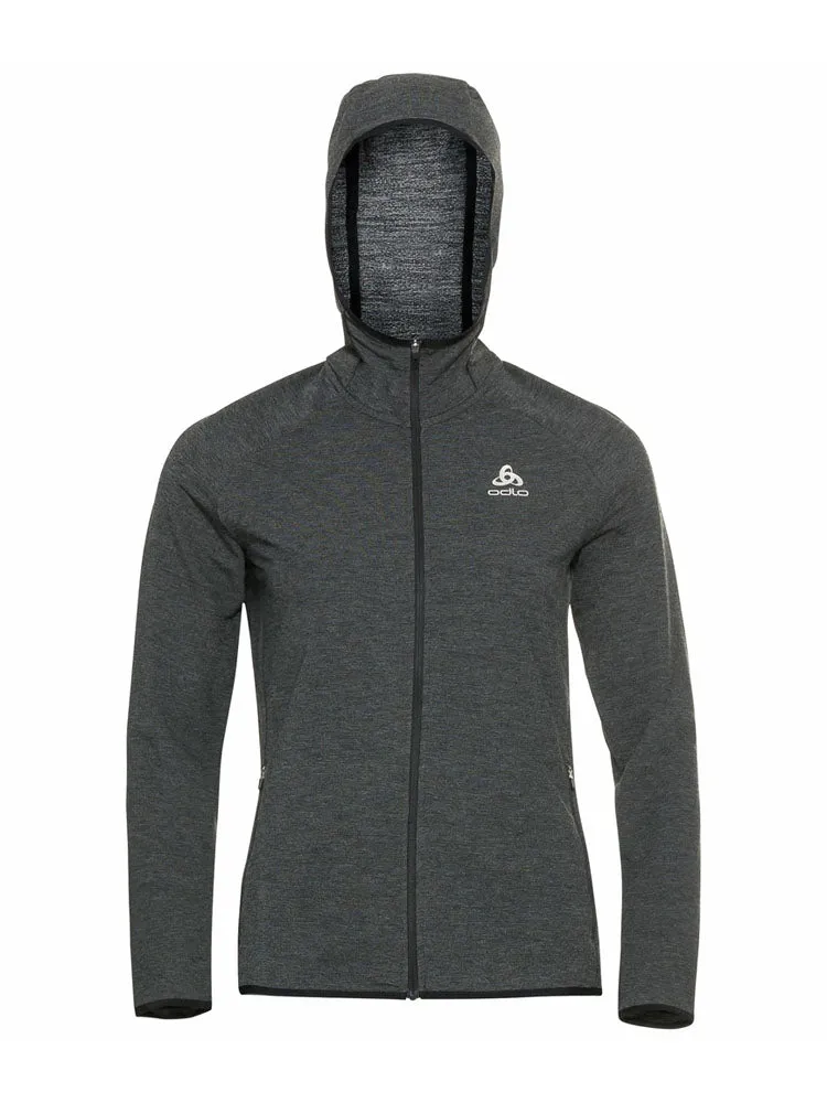 Black Melange Run Easy 365 Mid Layer Hood