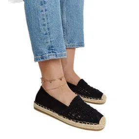 Stylish black openwork espadrilles by Gordana