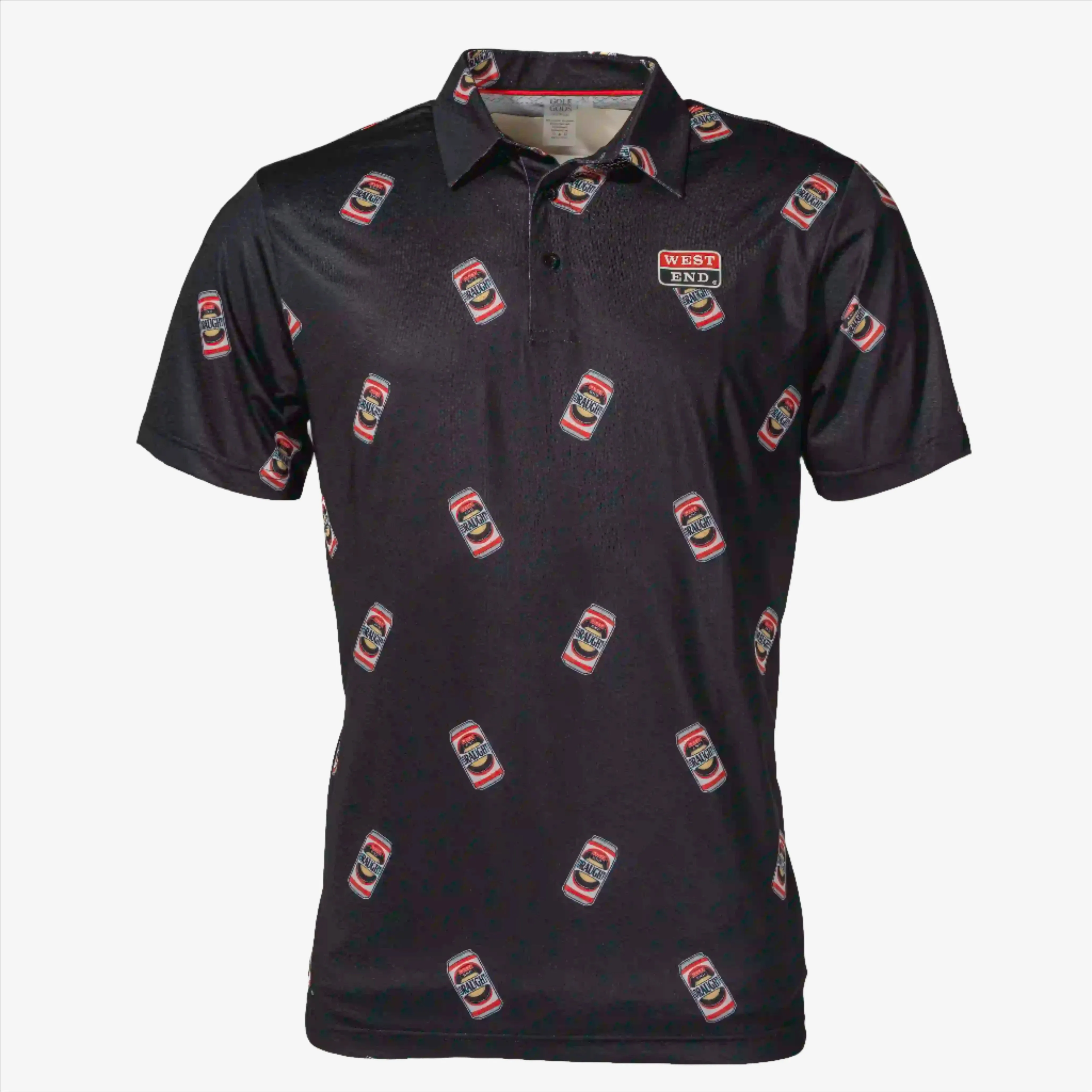 Black Performance Golf Polo by Red Tins - Cool Tech