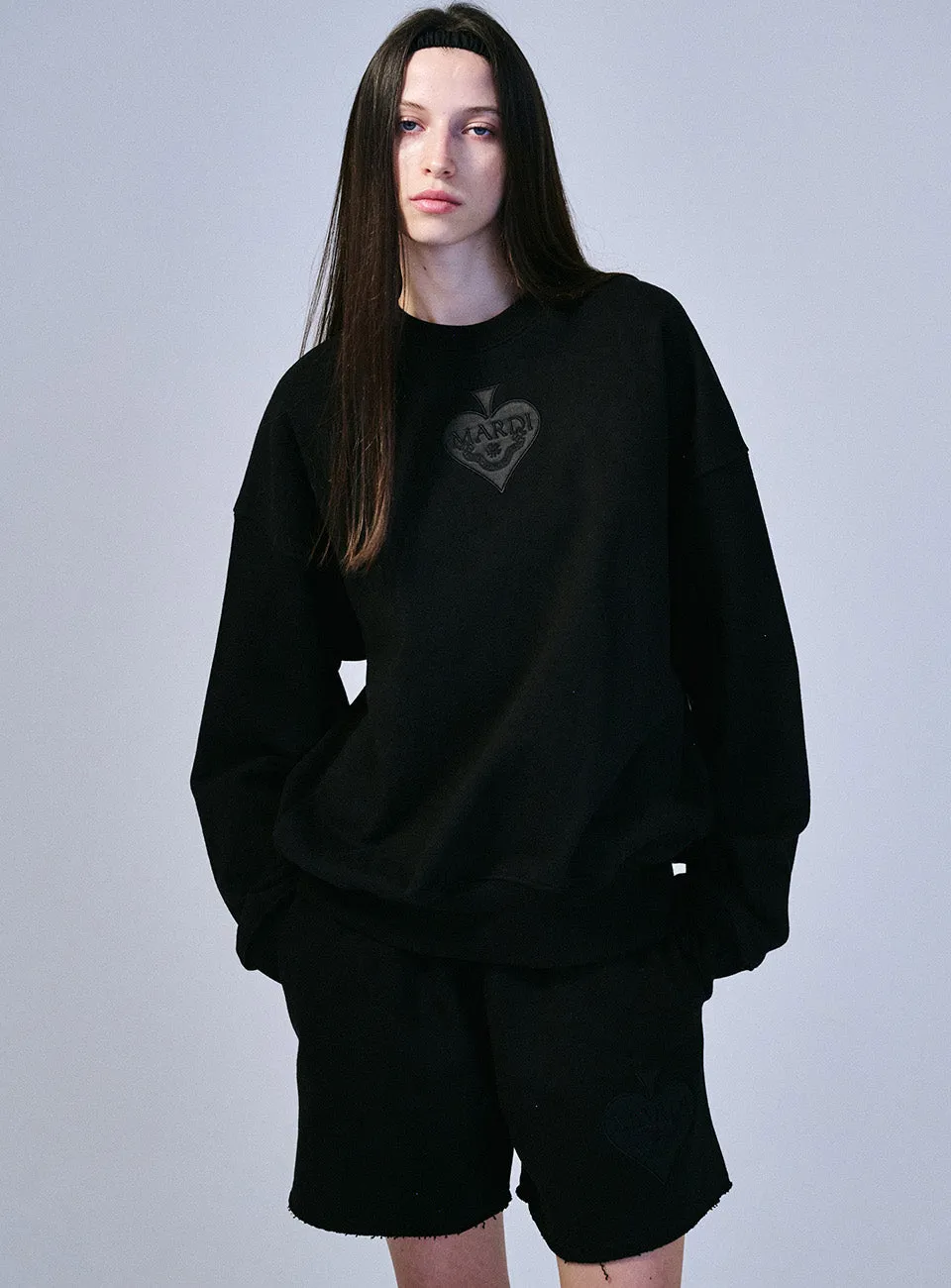 black satin sweatshirt spade