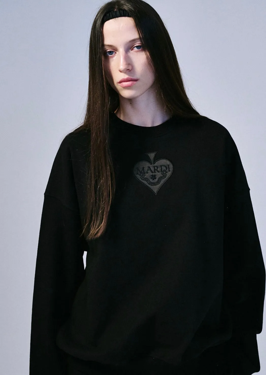 black satin sweatshirt spade