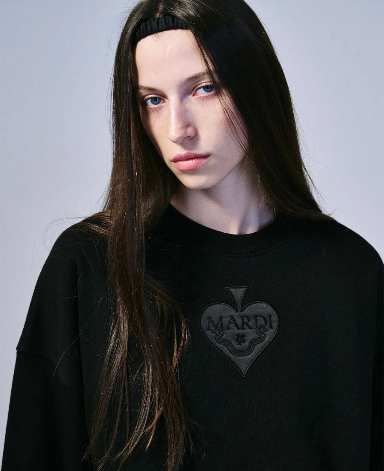 black satin sweatshirt spade