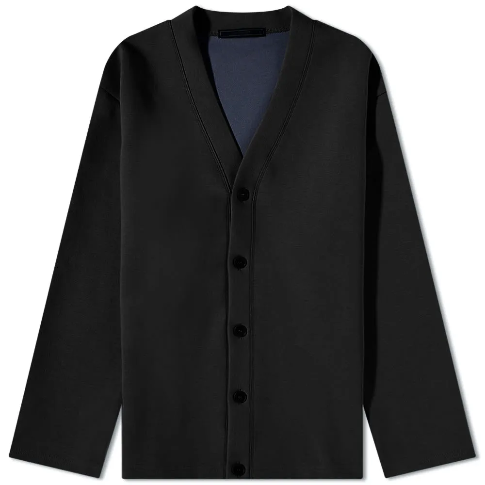 Black SOPHNET Tech Knit Cardigan with Star Elbow Patch