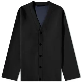 Black SOPHNET Tech Knit Cardigan with Star Elbow Patch