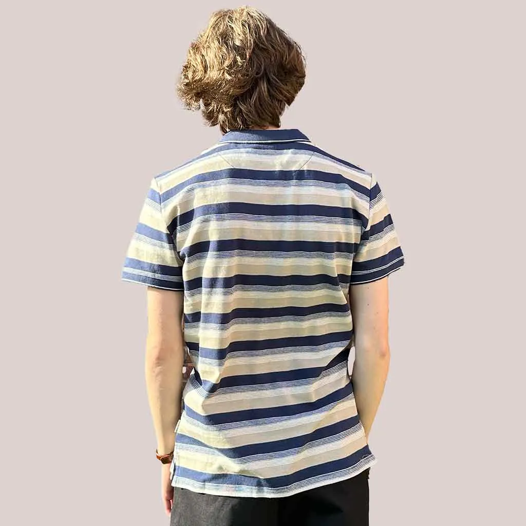 Blend Crockery Polo - Navy/Beige Stripe