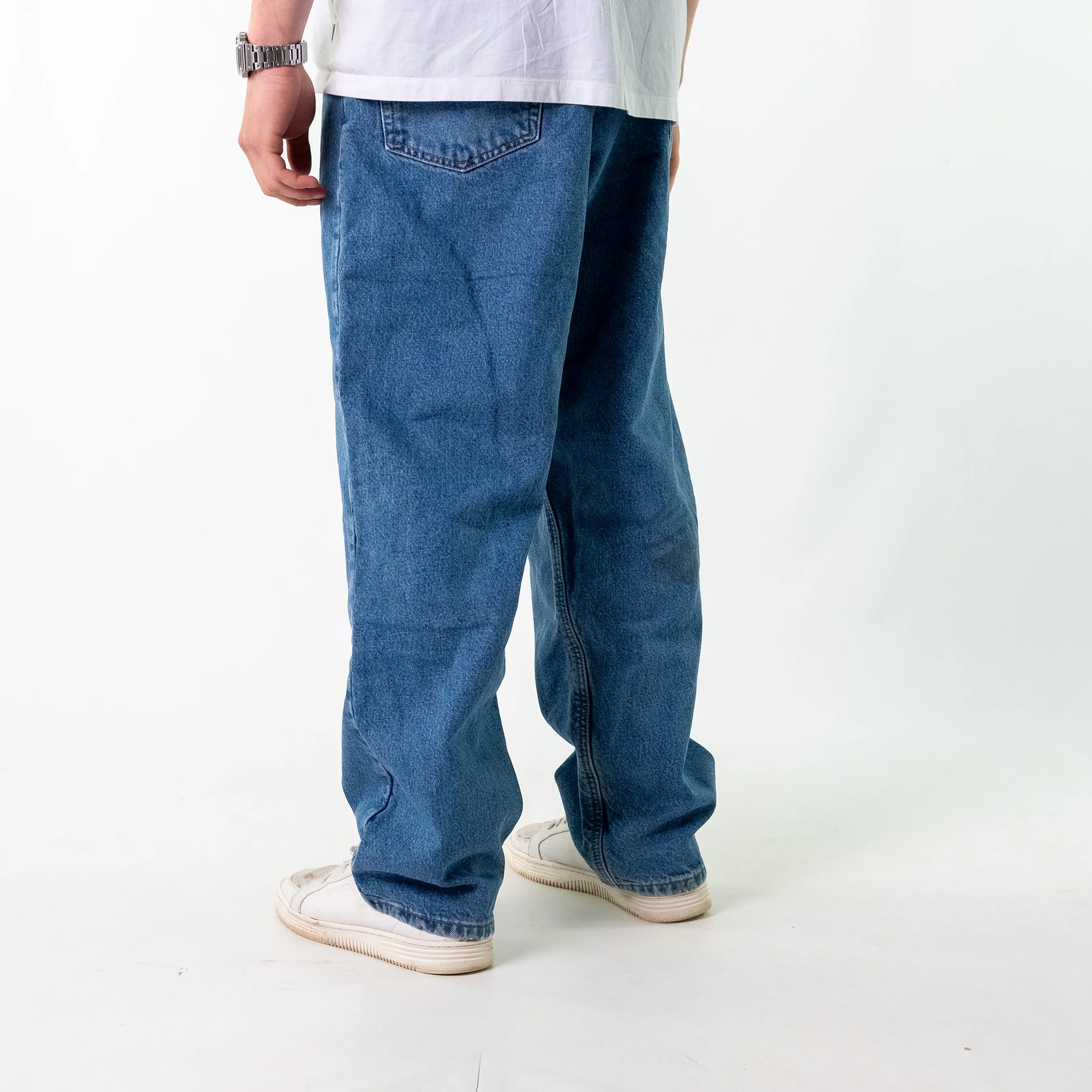 Blue 90s Carhartt Denim Carpenter Jeans Baggy Pants (38x30)