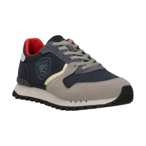 Blue s4dixon02 Men's Lace-up Sneakers Navy/Red