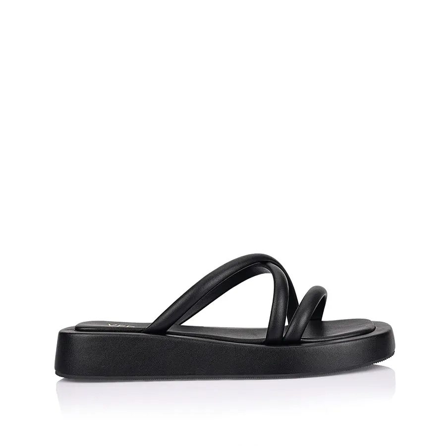 Boaz Flatform Slides - Black