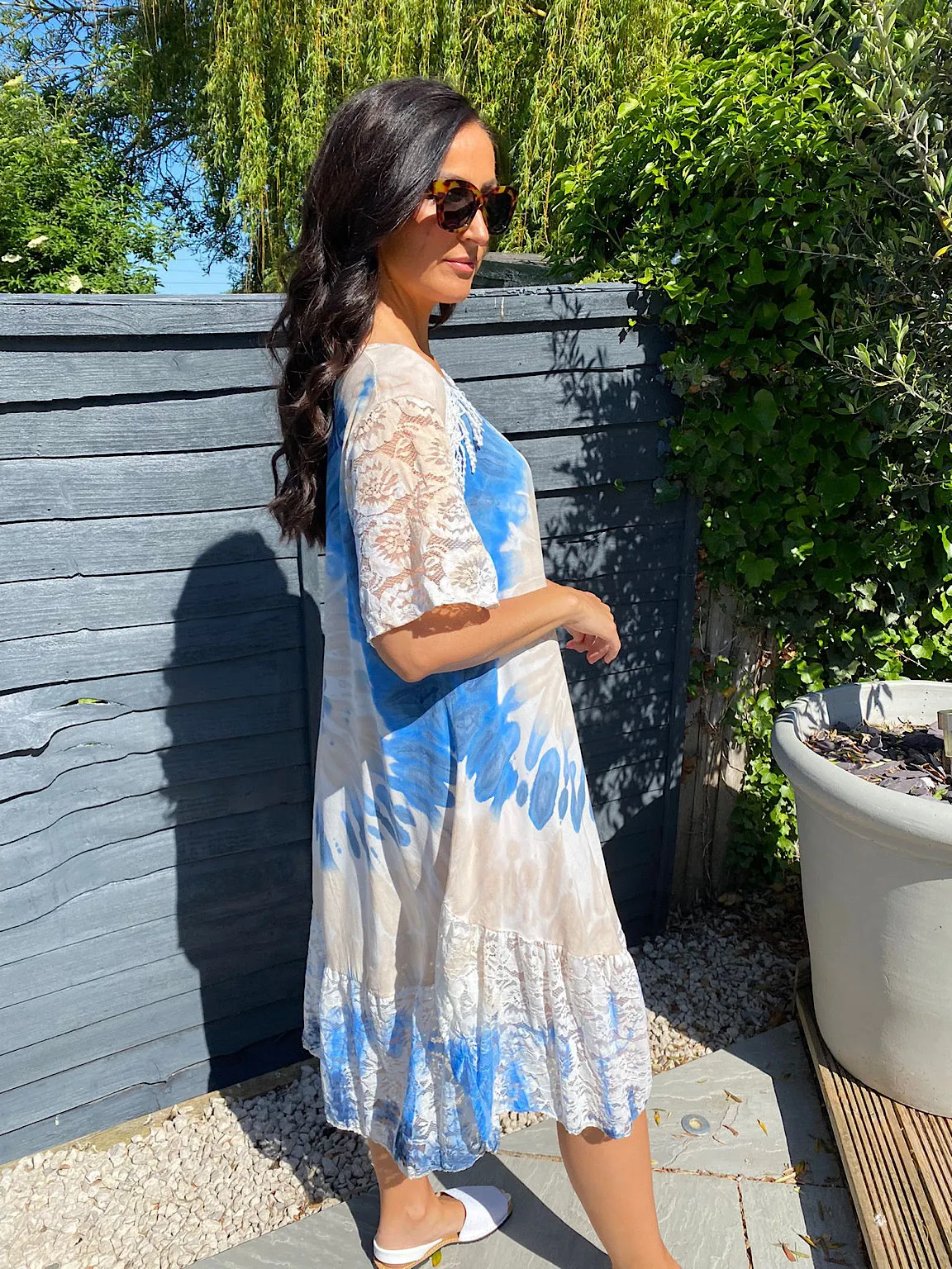 Boho Tie Dye Tassel Off Shoulder Maxi Dress - Kristina