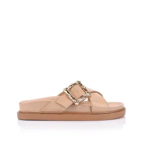 Bradford Footbed Slides - Beige