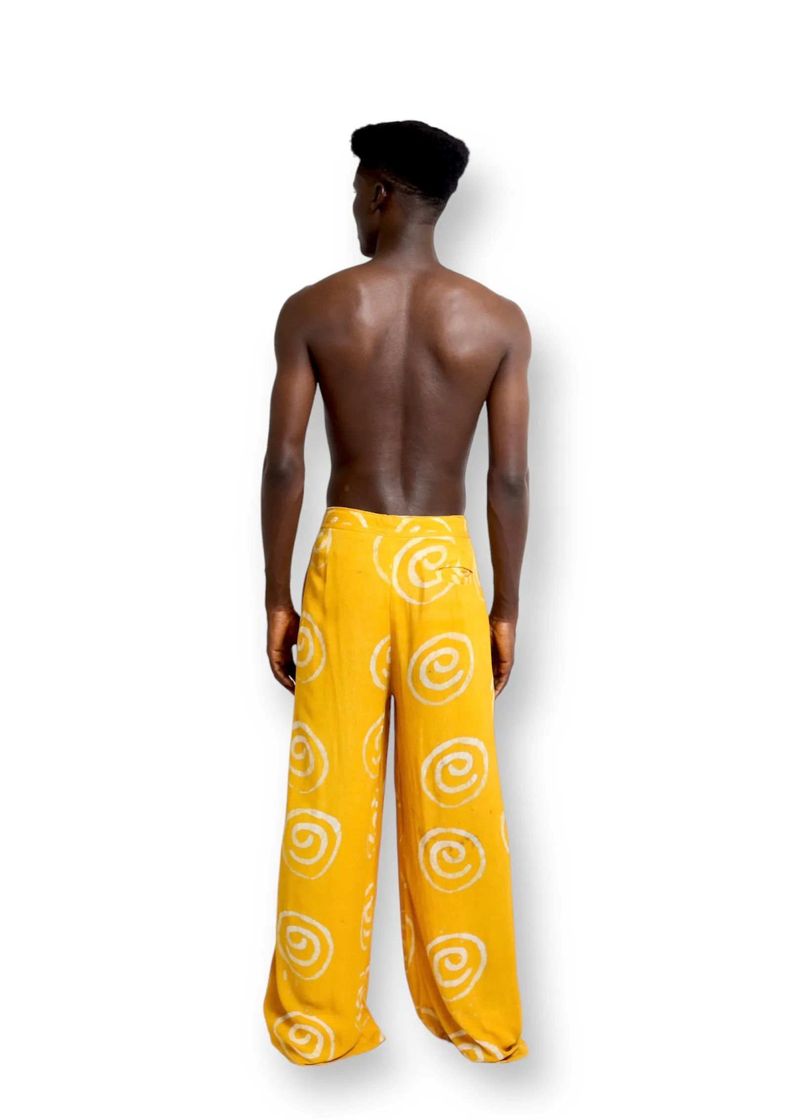 Branco Baggy Yellow Cotton Trouser