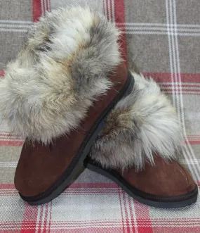 Brown / Cream Sheepskin Slippers