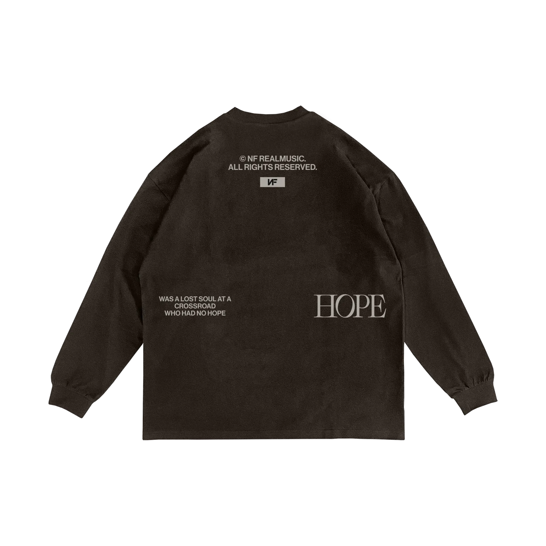 Brown REAL MUSIC Long Sleeve T-Shirt