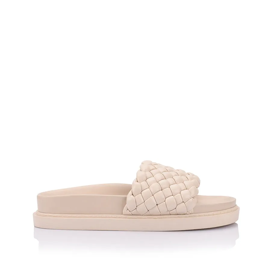 Bruce Footbed Slides - Bone White