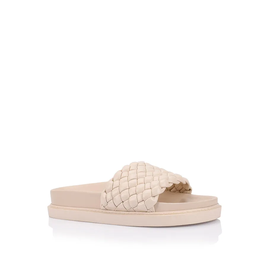 Bruce Footbed Slides - Bone White