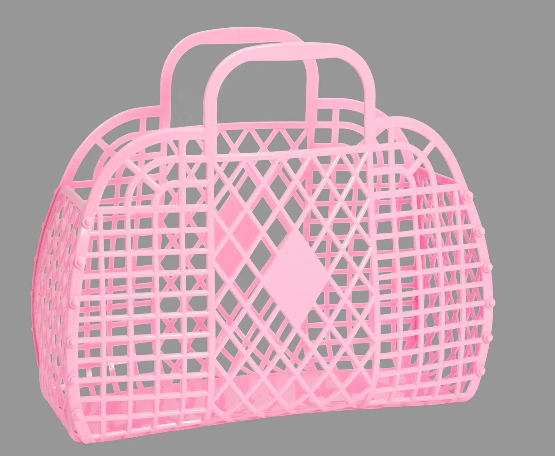 Bubblegum Pink Small Retro Jelly Basket