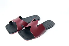 Burgundy Leather Sandal