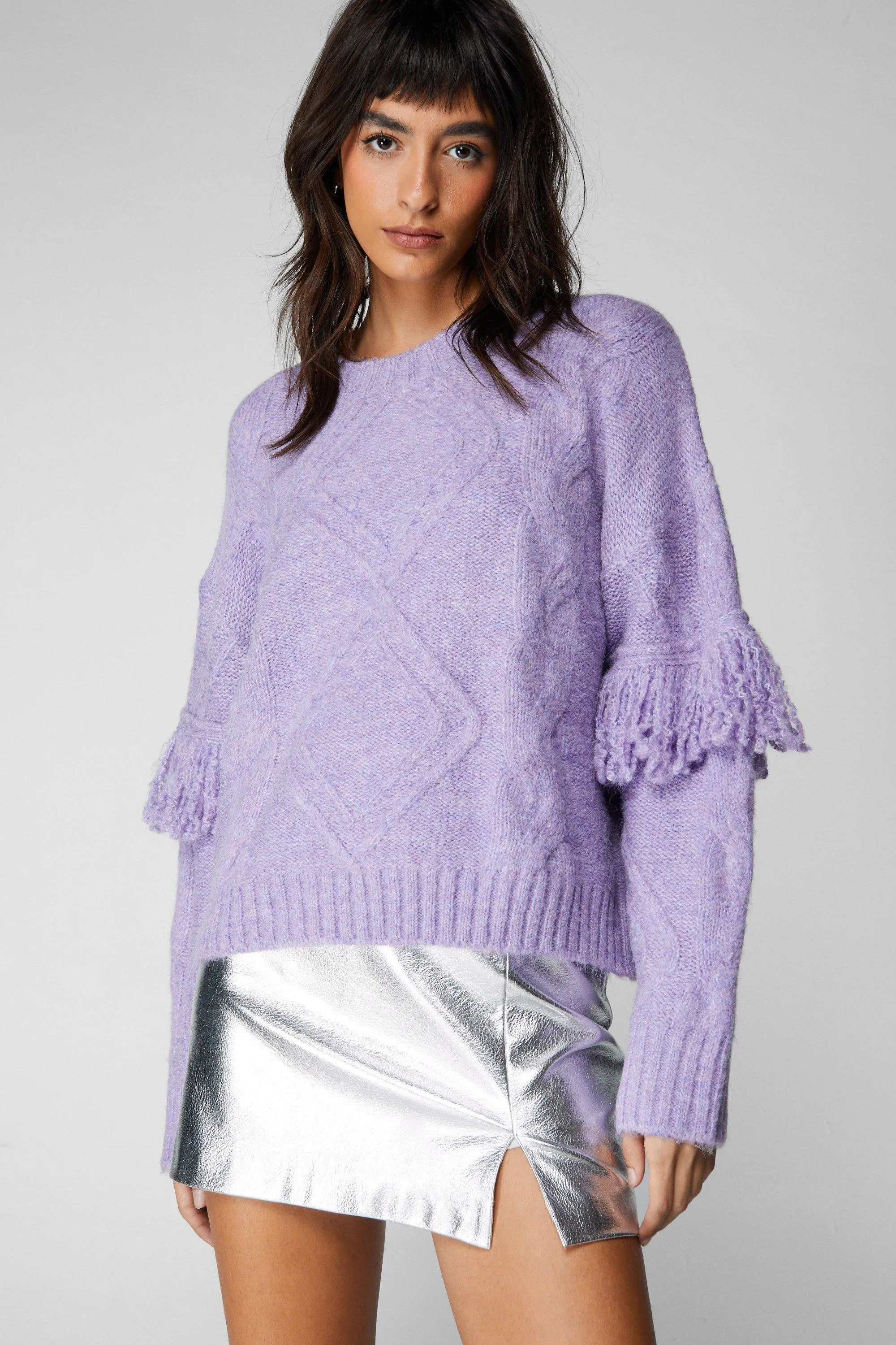 Cable Knit Fringe Jumper - Shop Jumpers & Cardigans at NastyGal