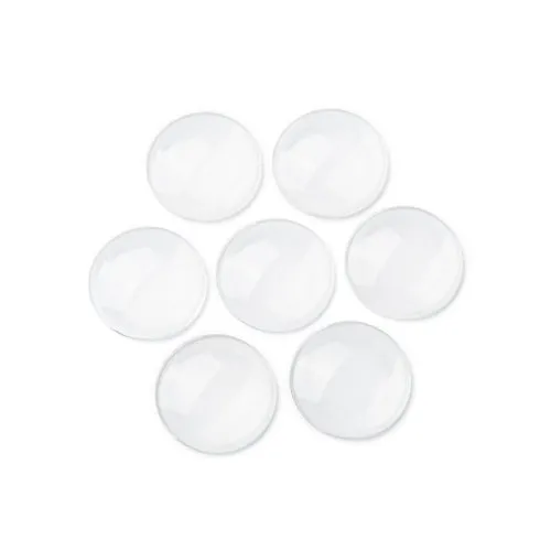 Cabochons, Glass, Dome, Seals, Round, Flat Back, Transparent, Clear, 35mm